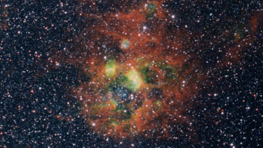 스피어엑스가 관측한 대마젤란은하 근방의 해당 성운을 3색으로 촬영해 합성한 영상. 천문연 제공